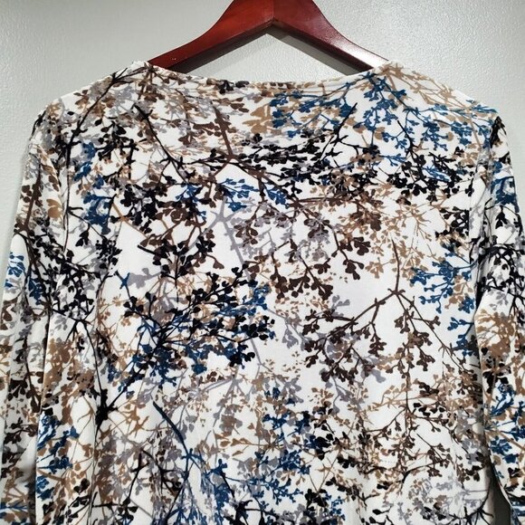 Pure Jill J. Jill Women’s Size M Zinc Calm Vines Floral Velour Velvet Tunic Top - Picture 14 of 15